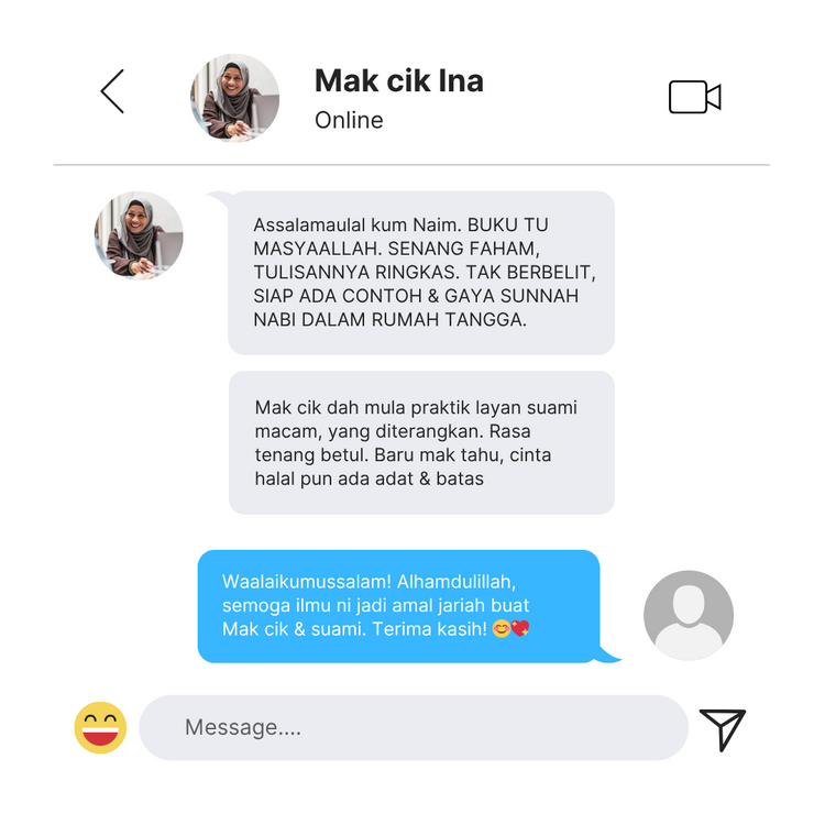 Screenshot WhatsApp dari Mak cik Ina · Pembaca