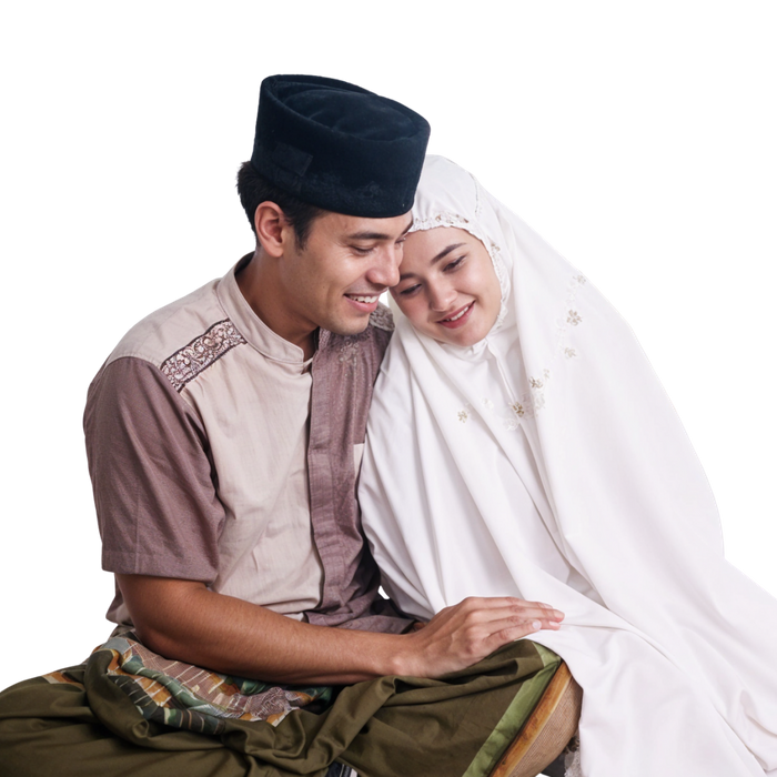 Pasangan Muslim dalam ibadah bersama